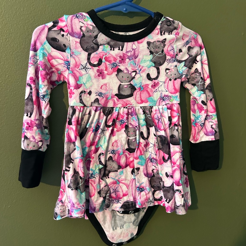 Birdie Bean cat pumpkin dress